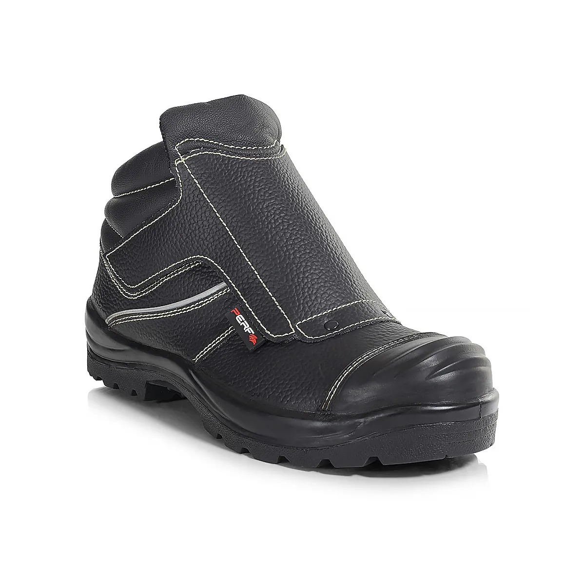Perf PB94C Velcro Ankle Length Welders Boot c/w Cap — Black